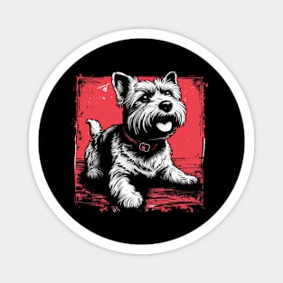 Retro Art Cairn Terrier Dog Lover Magnet